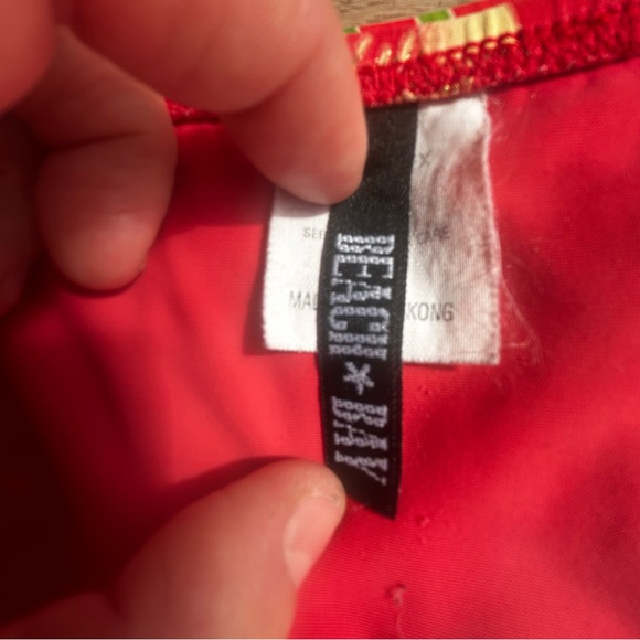 Beach bay Salmon pink & green tankini floral set gold detail & side ties size 8 - Picture 9 of 16